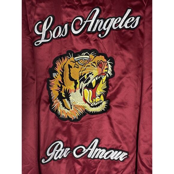 Hayden LA Bomber Jacket Women’s Small Satin Flower Tiger Embroidered NWT - Picture 6 of 8